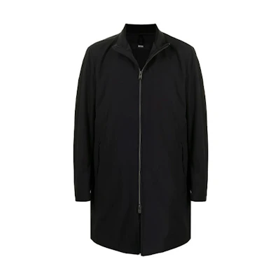 HUGO BOSS Black Lightweight Zip-Up Jacket with Stand Collar 50450011-001