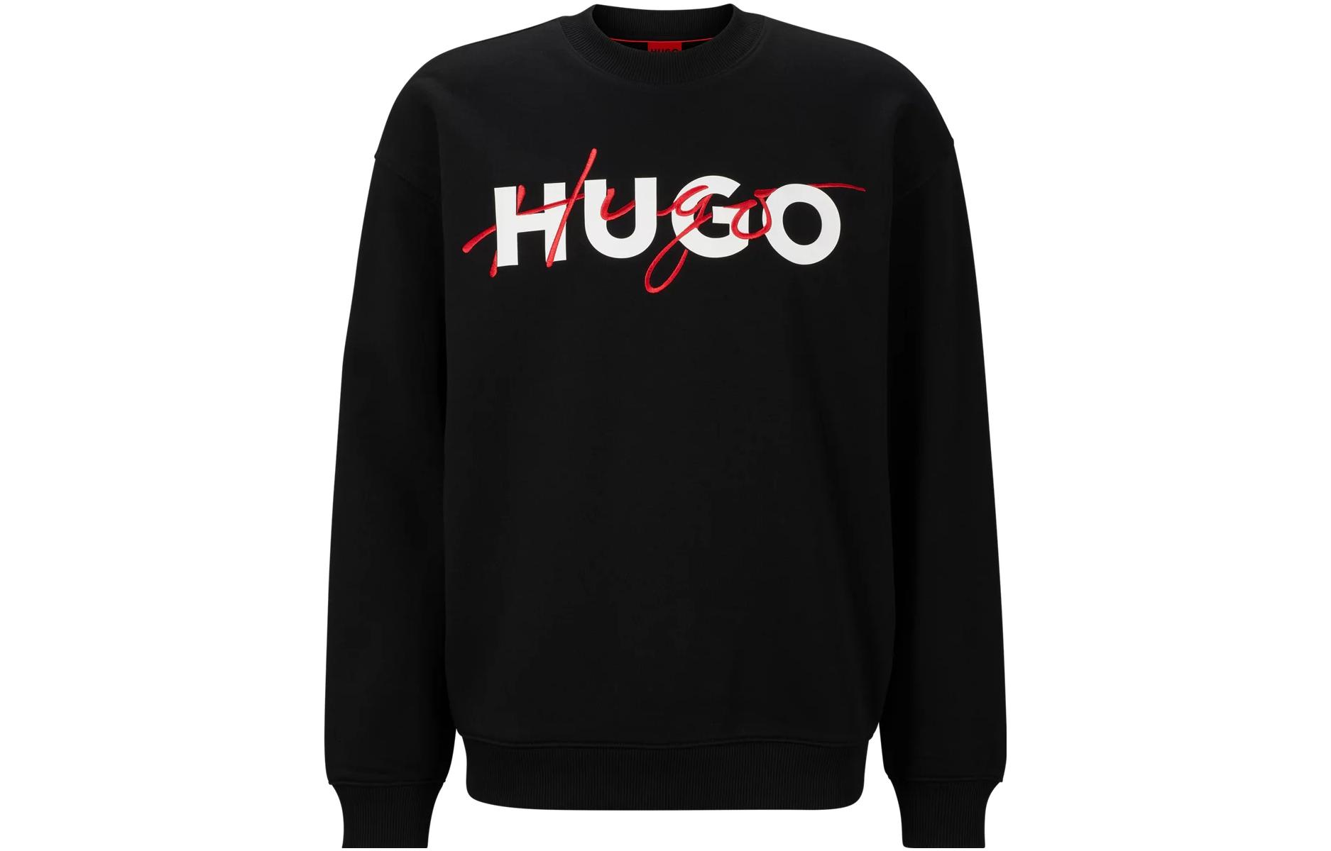 HUGO BOSS Black Logo Crewneck Long Sleeve Sweatshirt 50494558-001