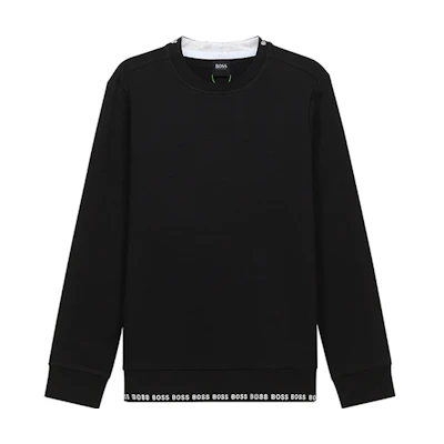 HUGO BOSS Black Logo Embroidered Pullover Sweatshirt Casual Wear 50452472-001