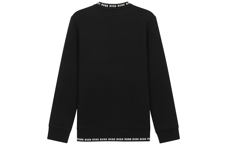 Lookbook HUGO BOSS 黑色刺繡徽標休閒套頭衫 50452472-001