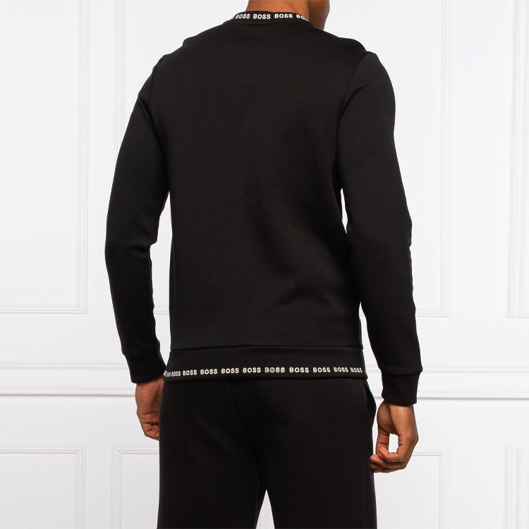 Purchase HUGO BOSS 黑色刺繡徽標休閒套頭衫 50452472-001