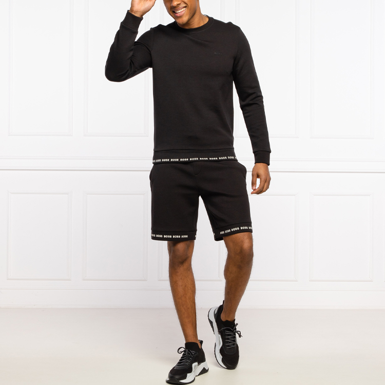 Details for HUGO BOSS 黑色刺繡徽標休閒套頭衫 50452472-001