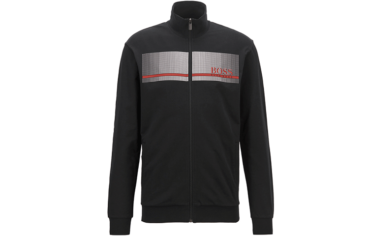 HUGO BOSS Black Logo Pattern Terry Jacket 50449946-001