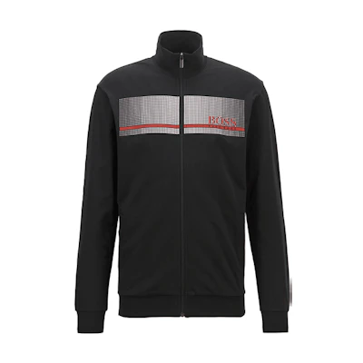 HUGO BOSS Black Logo Pattern Terry Jacket 50449946-001