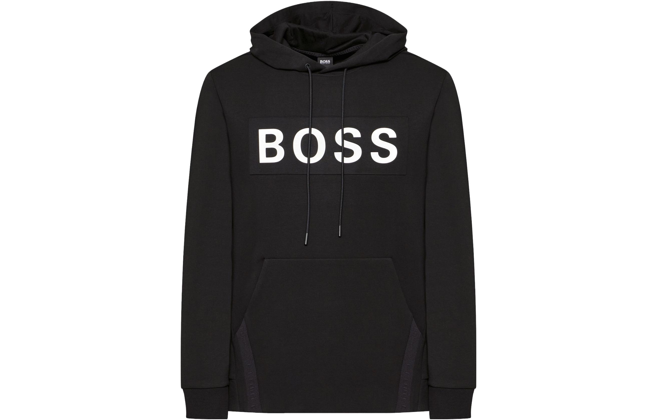 HUGO BOSS Black Logo Print Casual Pullover Hoodie 50461617-001