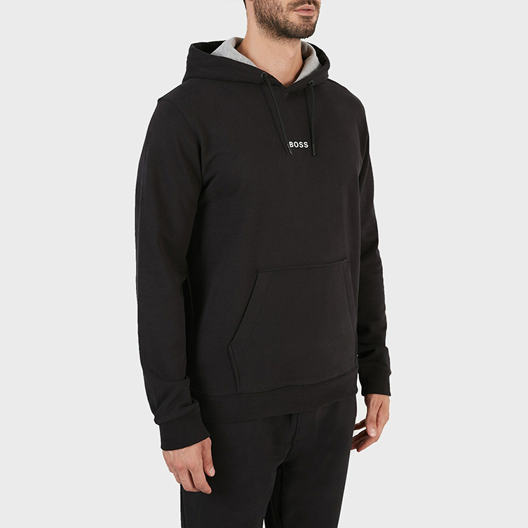 Sizing 雨果博斯黑色印花棉质长袖连帽衫 50462831-001