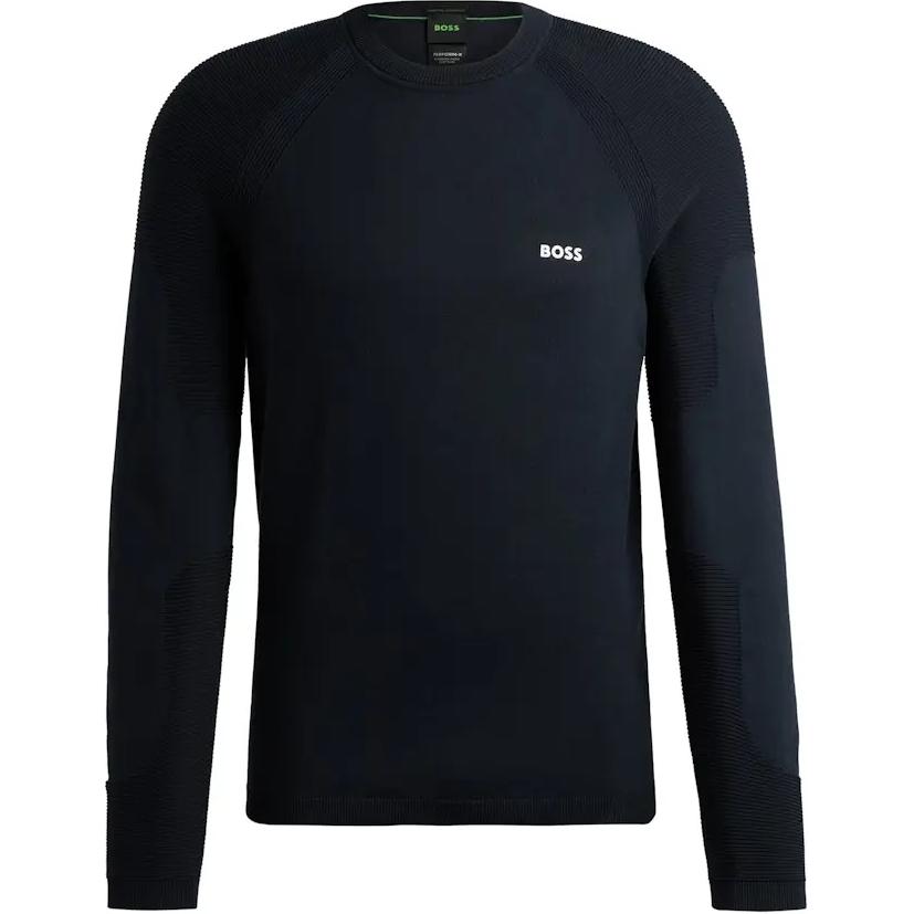 HUGO BOSS Black Logo Print Crewneck Long-Sleeve Sweatshirt 50498519-402