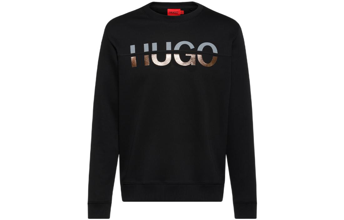 HUGO BOSS Black Logo Print Crewneck Sweatshirt Relaxed Fit 50461620-001