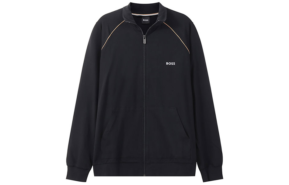 HUGO BOSS Black Logo Print High-Neck Zip-Up Jacket 50469596-006