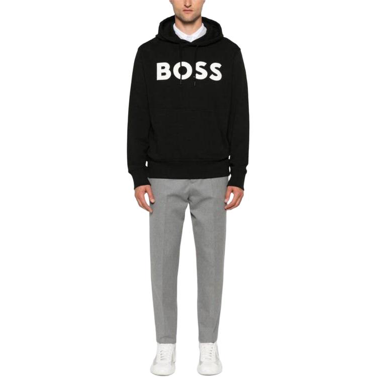 HUGO BOSS Black Logo Print Long-Sleeve Pullover Hoodie 50523074-001 圖 3