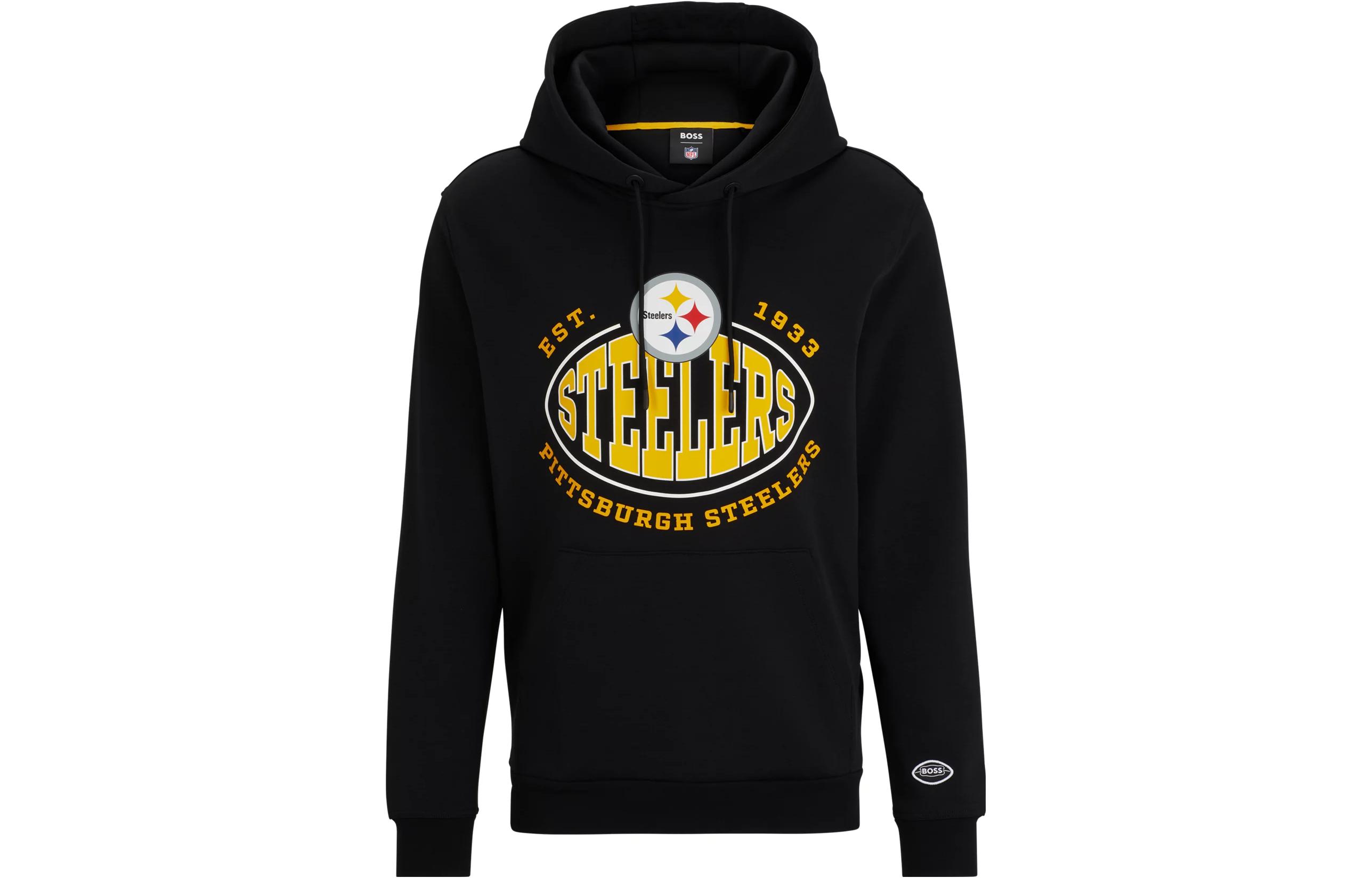 HUGO BOSS Black Logo Print Loose Fit Hoodie 50504598-013