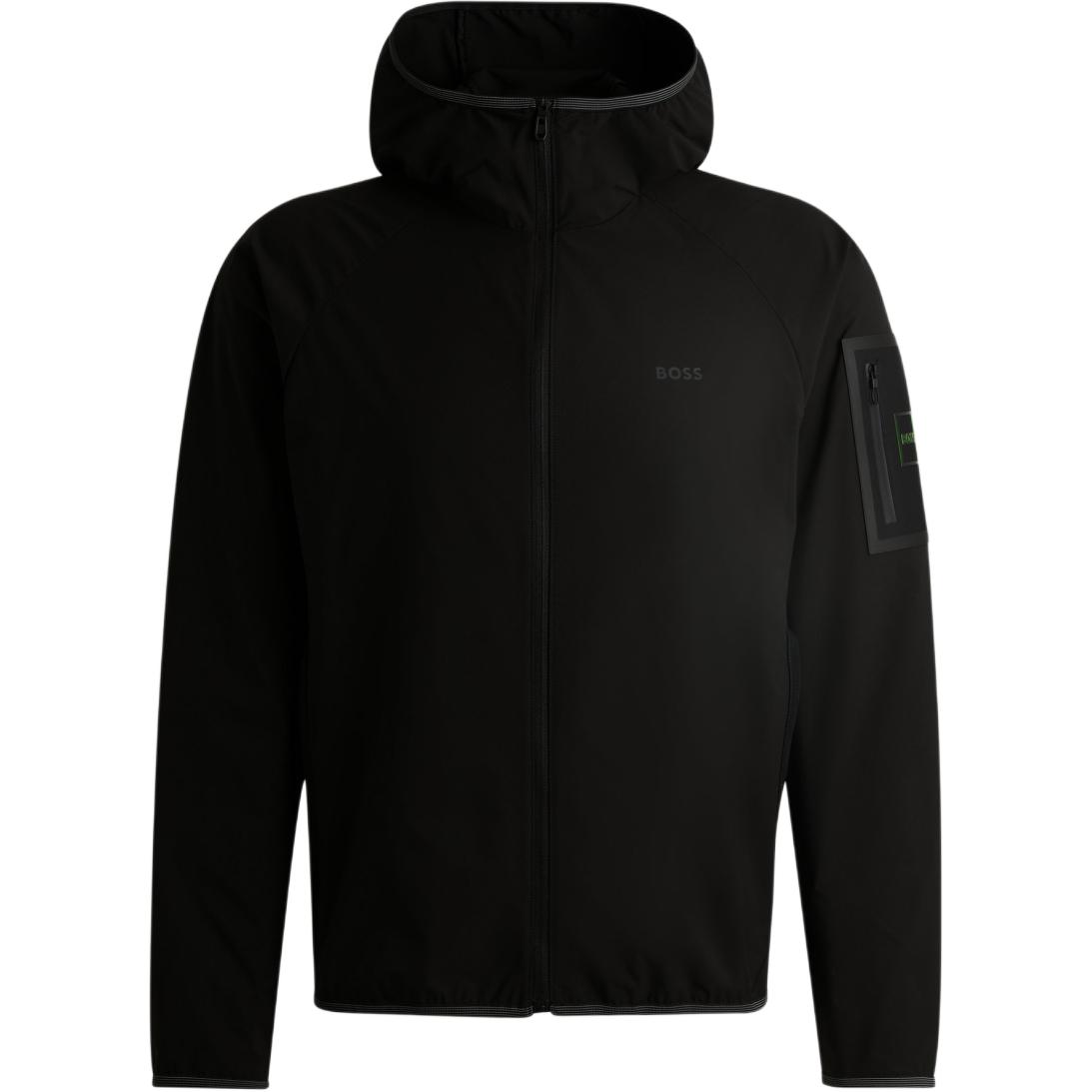 HUGO BOSS Black Logo Print Zip-Up Hooded Jacket 50514329-001