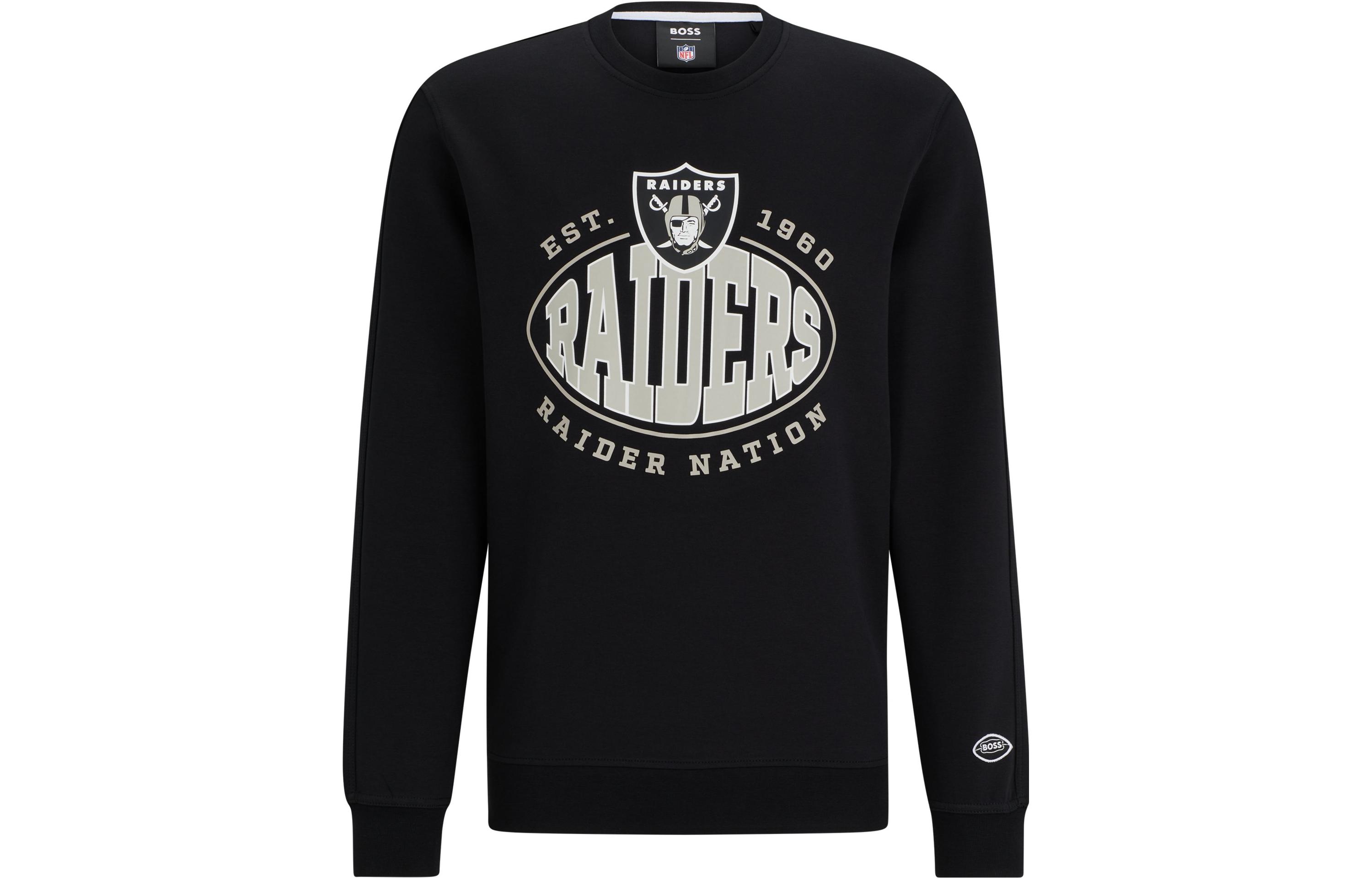 HUGO BOSS Black Loose-Fit Crewneck Sweatshirt with Letter Print 50504600-004