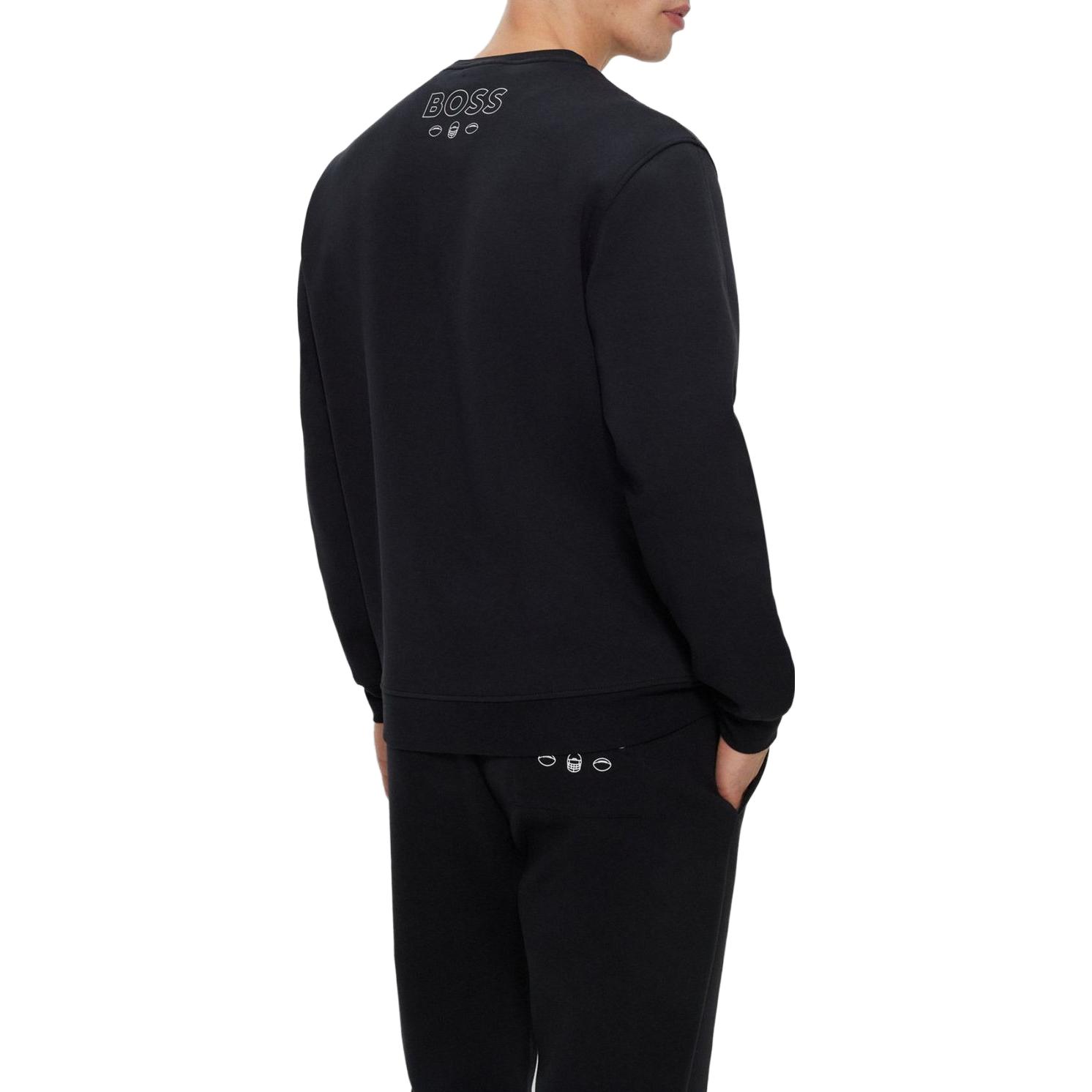 HUGO BOSS Black Loose-Fit Crewneck Sweatshirt with Letter Print 50504600-004 圖 5