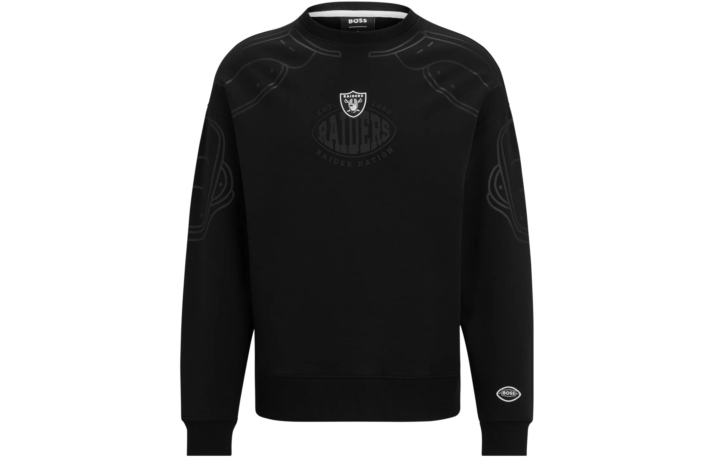 HUGO BOSS Black Loose-Fit Letter Crewneck Sweatshirt Long Sleeve 50504622-004