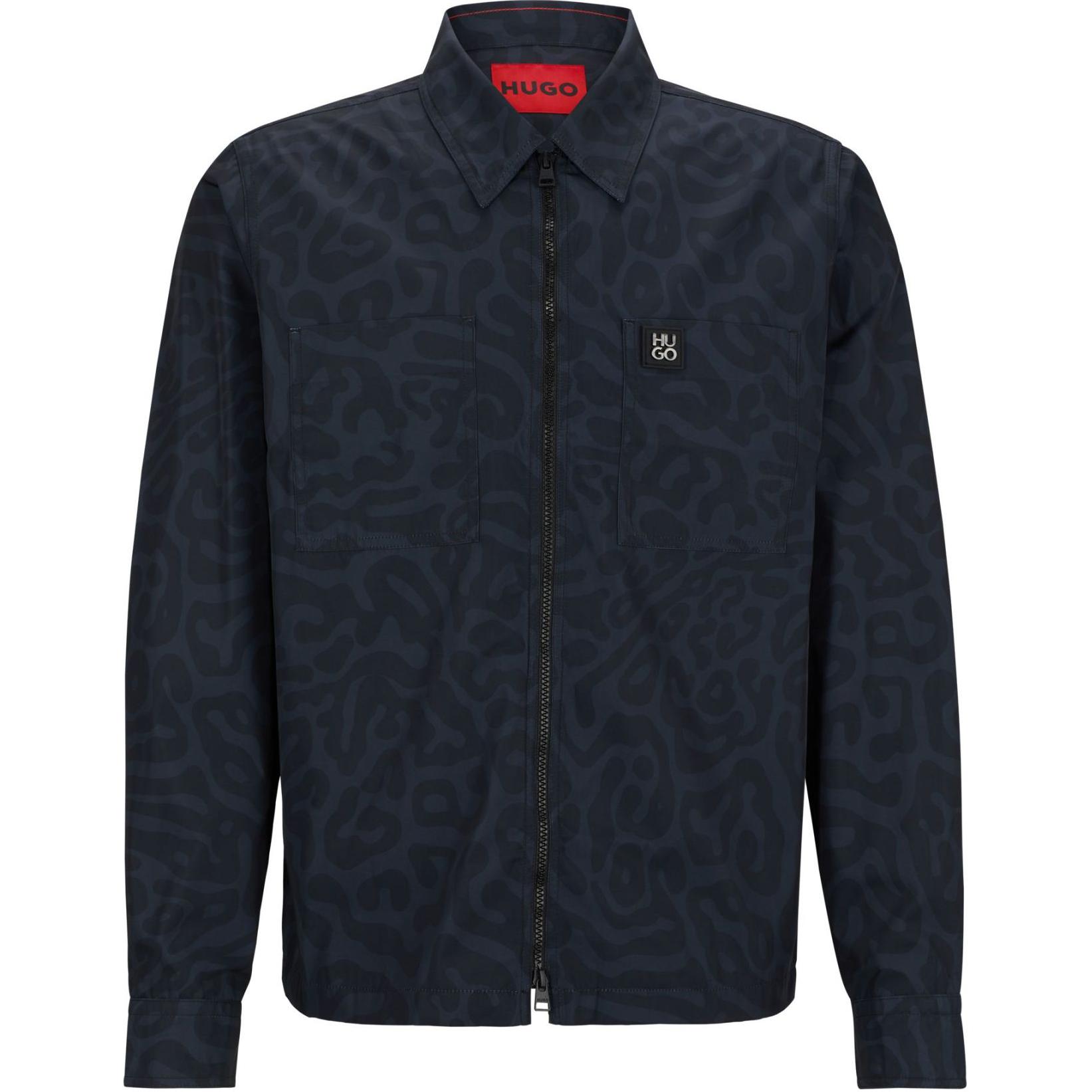 HUGO BOSS Black Loose-Fit Zip Jacket with Animal Print 50520092-009