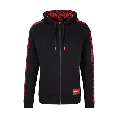 HUGO BOSS Black Loose Fit Zip-Up Hoodie Jacket 50472707-001