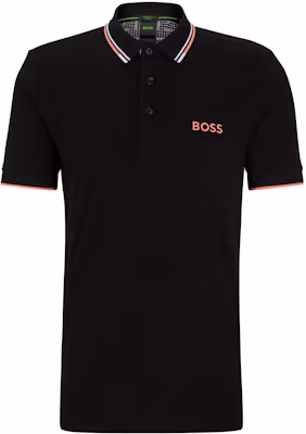 HUGO BOSS Black Polo Shirt with Contrast Logo and Buttoned Design. 50469102-013 Buy HUGO BOSS Black Polo Shirt with Contrast Logo and Buttoned Design. 50469102-013