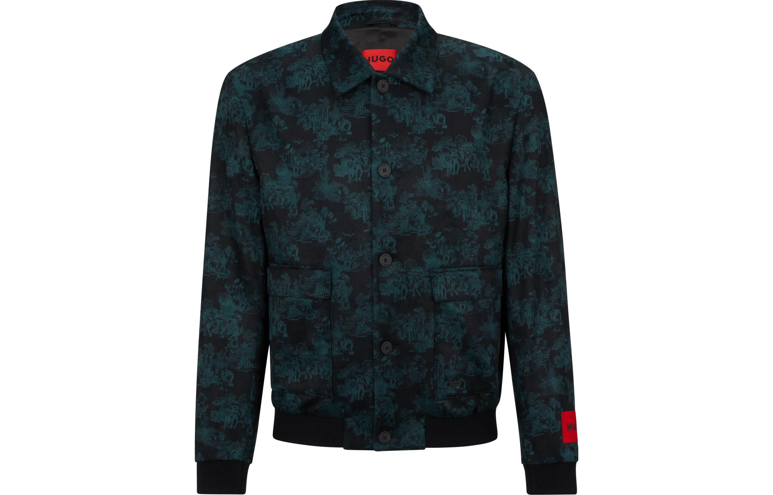 HUGO BOSS Black Printed Single-Breasted Long Sleeve Jacket 50500398-011
