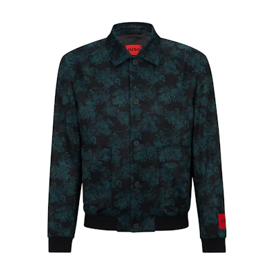 HUGO BOSS Black Printed Single-Breasted Long Sleeve Jacket 50500398-011