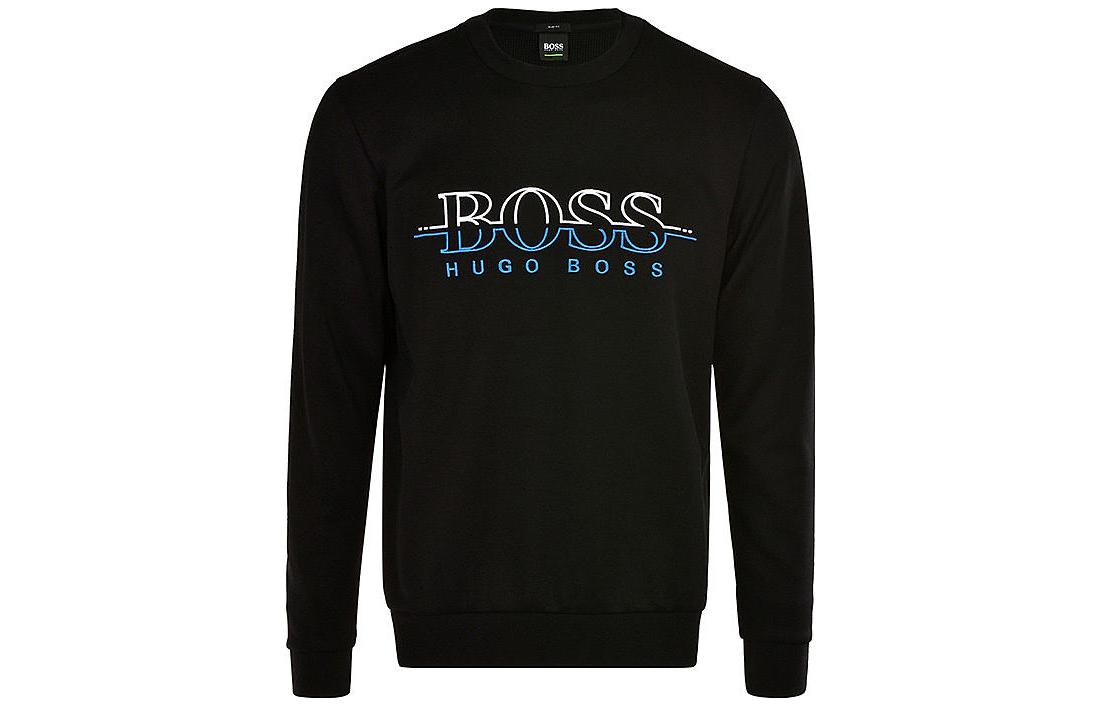 HUGO BOSS Black Pullover Crewneck Letter Print Sweatshirt 50387162-001