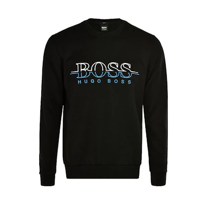 HUGO BOSS Black Pullover Crewneck Letter Print Sweatshirt 50387162-001