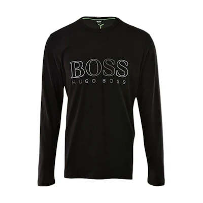 HUGO BOSS Black Pullover Crewneck Sweatshirt with Letter Print 50393187-001