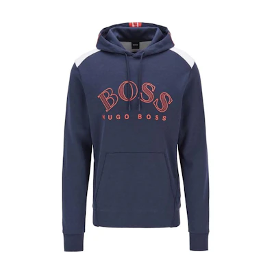 HUGO BOSS Black Pullover Hoodie with Letter Print 50399402-410