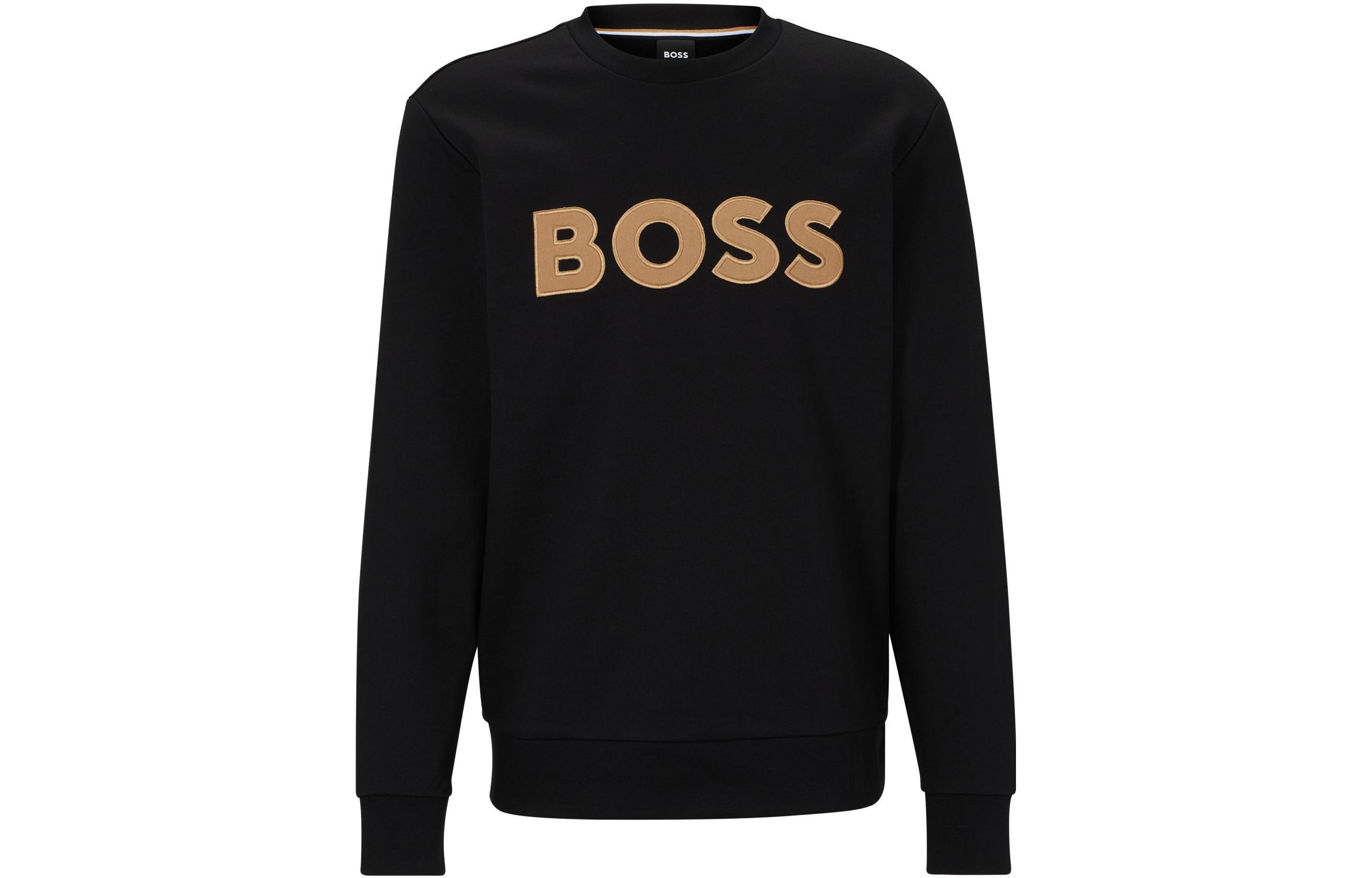 HUGO BOSS Black Pullover Sweatshirt with Letter Logo Print Design 50489229-001