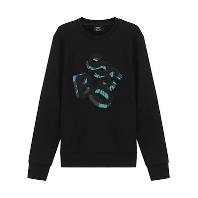 HUGO BOSS Black Pullover Sweatshirt with Letter Pattern 50452973-001