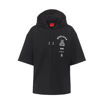 HUGO BOSS Black Short-Sleeve Bear Hoodie 50446439-001