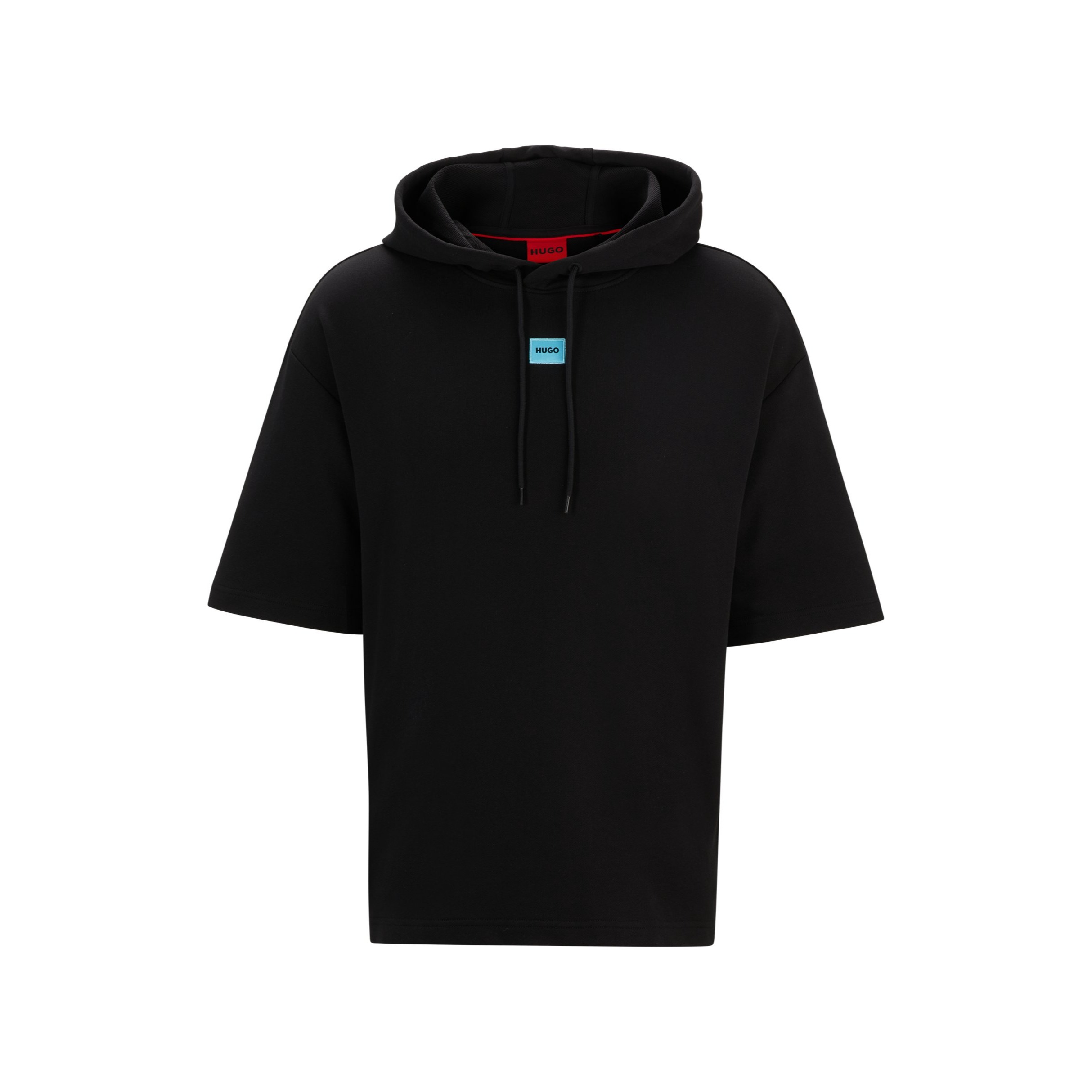HUGO BOSS Black Short-Sleeve Loose-Fit Hoodie 50487864-009