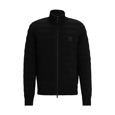 HUGO BOSS Black Slim-Fit Long Sleeve Jacket with Zip-Up Mock Neck 50506031-001