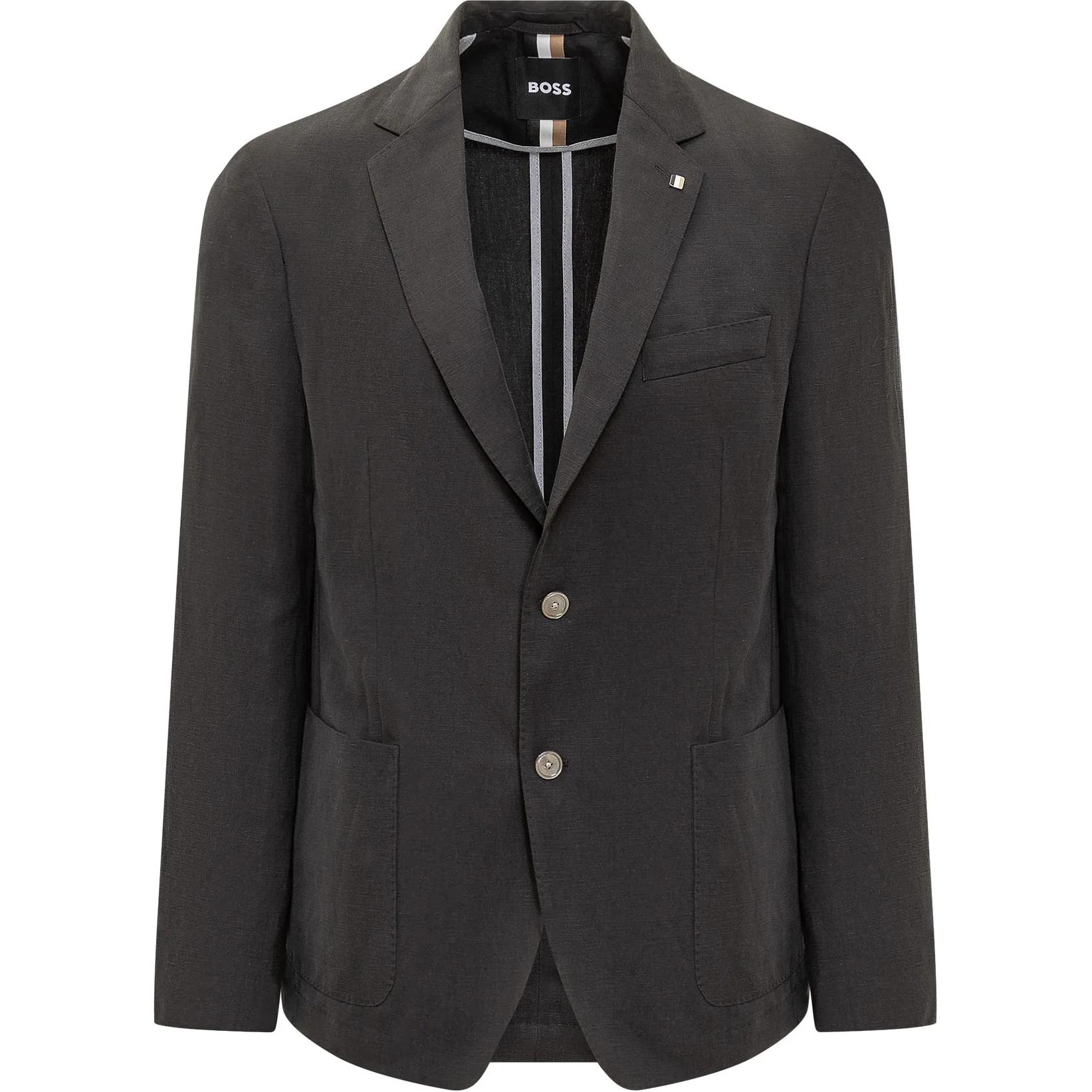 HUGO BOSS Black Slim-Fit V-Neck Single-Breasted Blazer Jacket 50491887-001