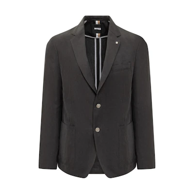 HUGO BOSS Black Slim-Fit V-Neck Single-Breasted Blazer Jacket 50491887-001
