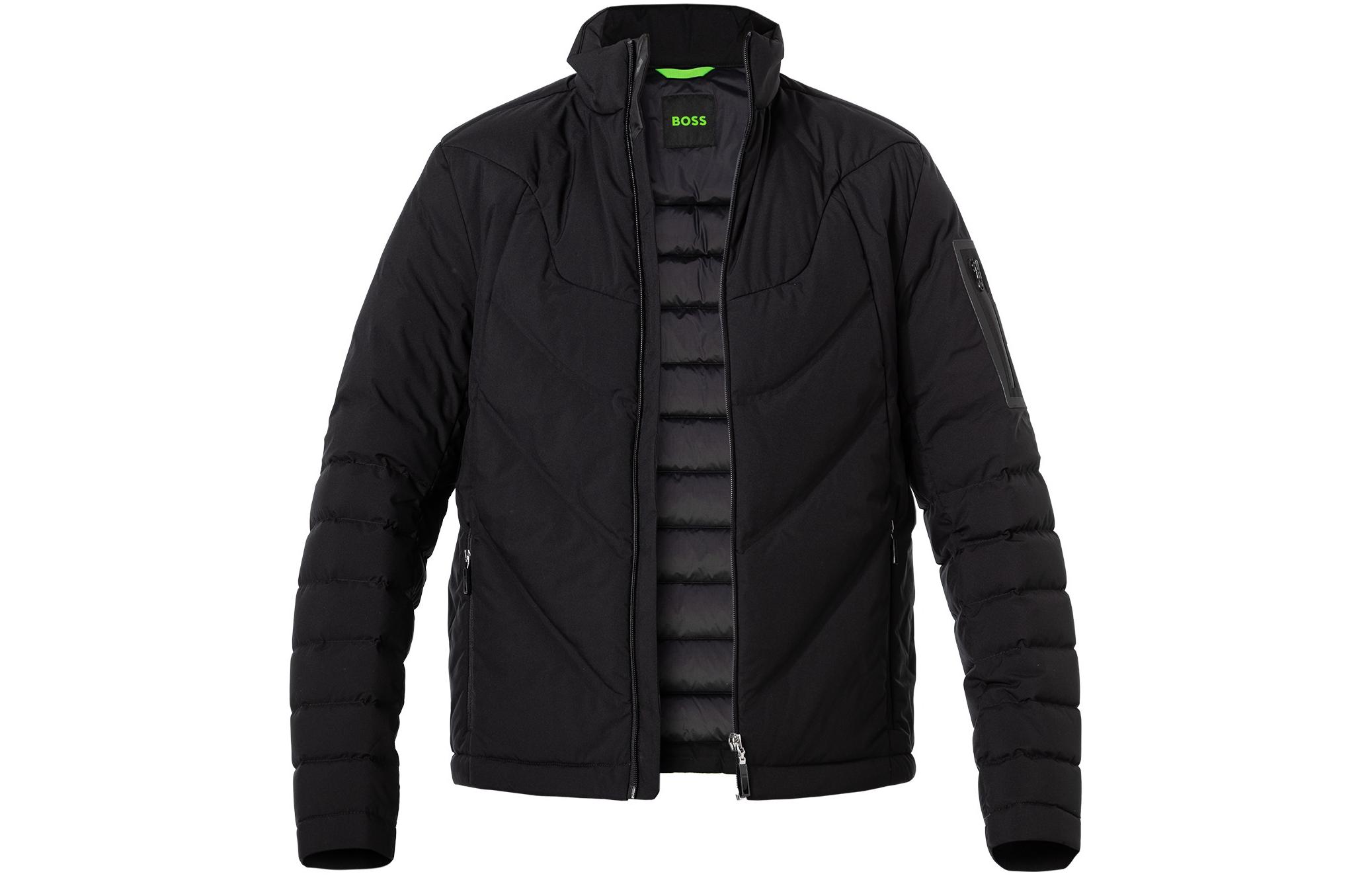 HUGO BOSS Black Slim Fit Stand Collar Puffer Jacket 50505233-001