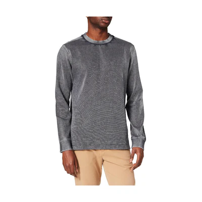 HUGO BOSS Black Solid Color Crewneck Pullover Long-Sleeve Sweatshirt 50430685-404
