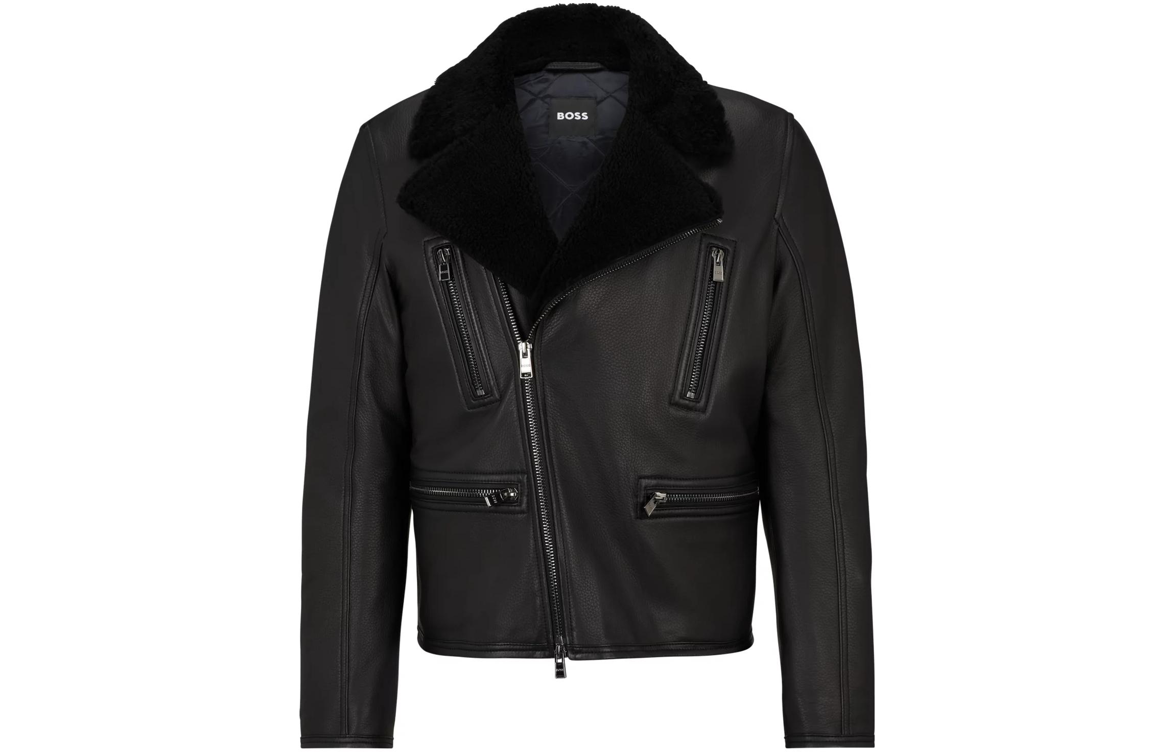 HUGO BOSS Black Solid Color Stand Collar Long Sleeve Jacket 50500336-001