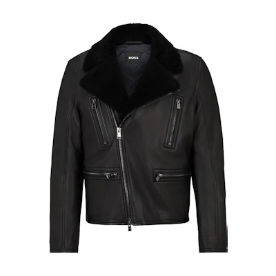 HUGO BOSS Black Solid Color Stand Collar Long Sleeve Jacket 50500336-001