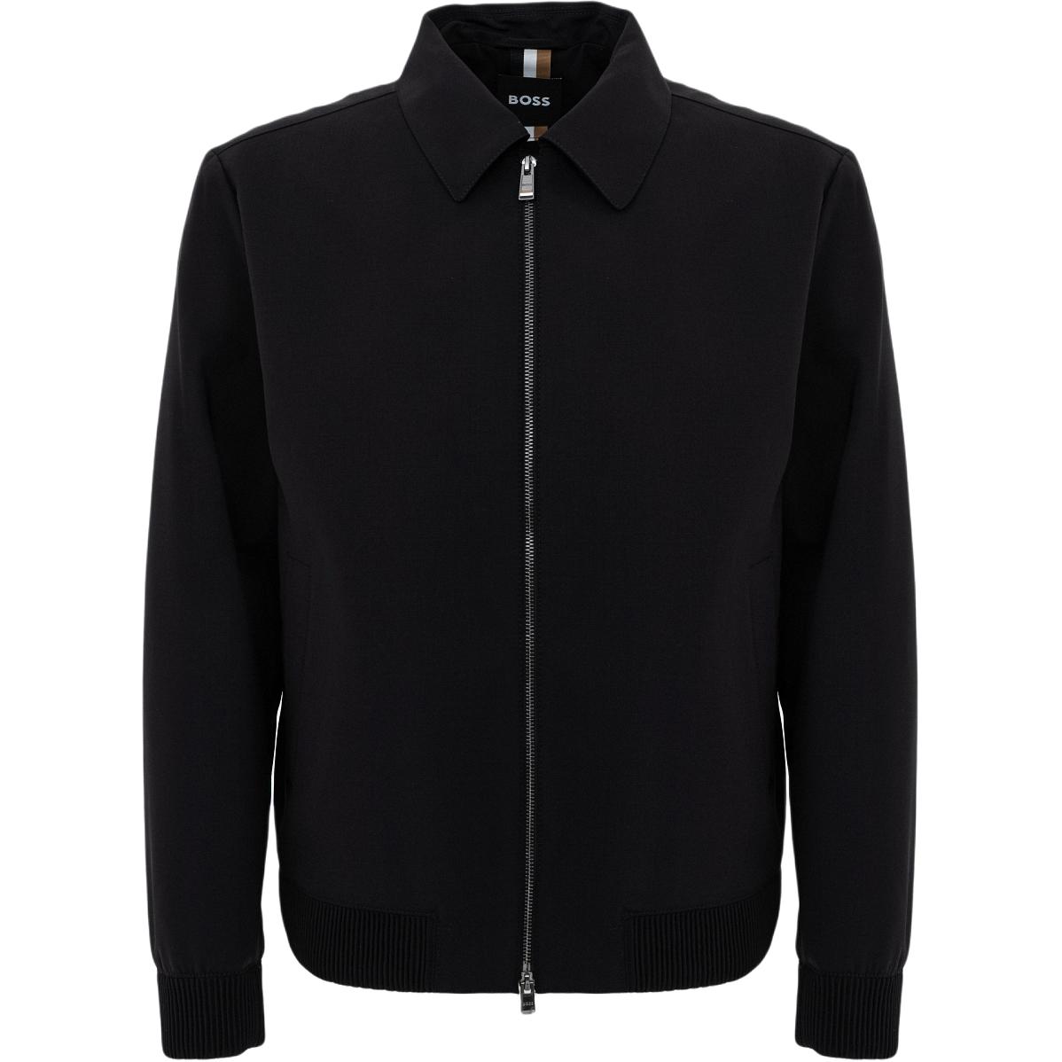 HUGO BOSS Black Solid Color Zip-Up Jacket 50521746-001