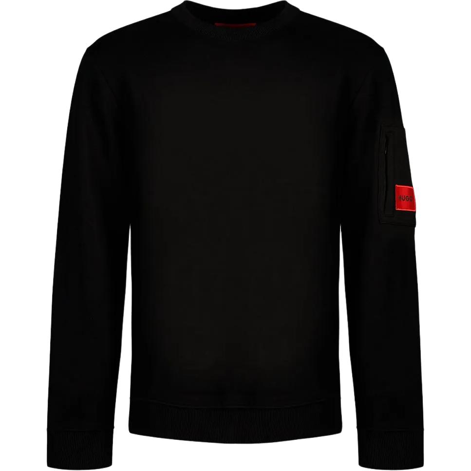 HUGO BOSS Black Solid Crewneck Long-Sleeve Pullover Sweatshirt 50473900-007