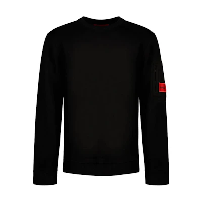 HUGO BOSS Black Solid Crewneck Long-Sleeve Pullover Sweatshirt 50473900-007