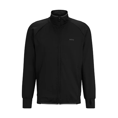 HUGO BOSS Black Solid High-Neck Zip-Up Long-Sleeve Casual Jacket 50494551-001