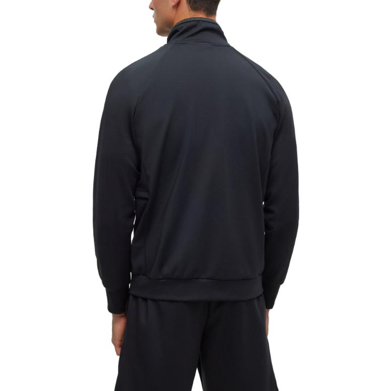 Shop HUGO BOSS 黑色高領拉鍊長袖休閒外套 50494551-001