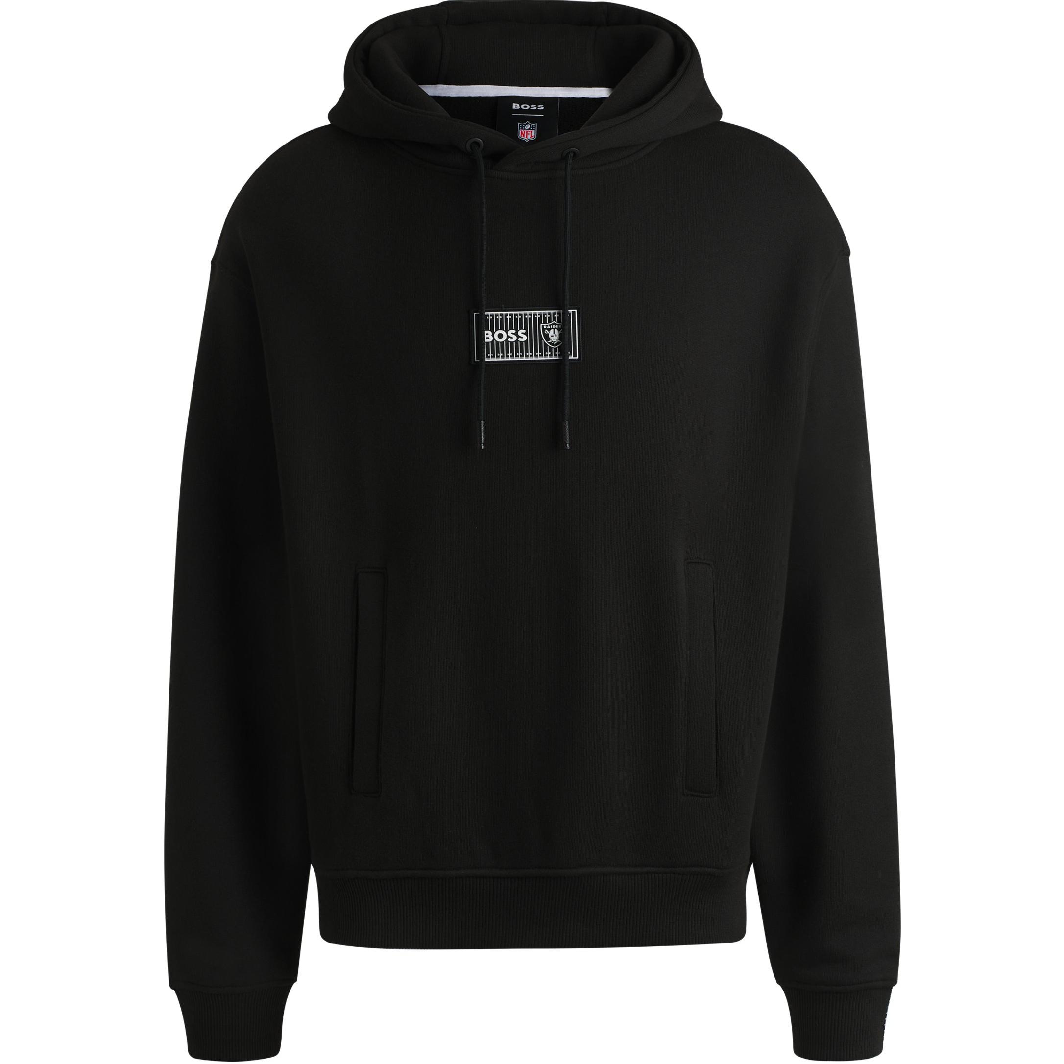 HUGO BOSS Black Solid Logo Pullover Hoodie Long Sleeve Sweater 50523231-004