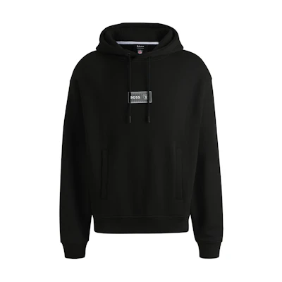 HUGO BOSS Black Solid Logo Pullover Hoodie Long Sleeve Sweater 50523231-004