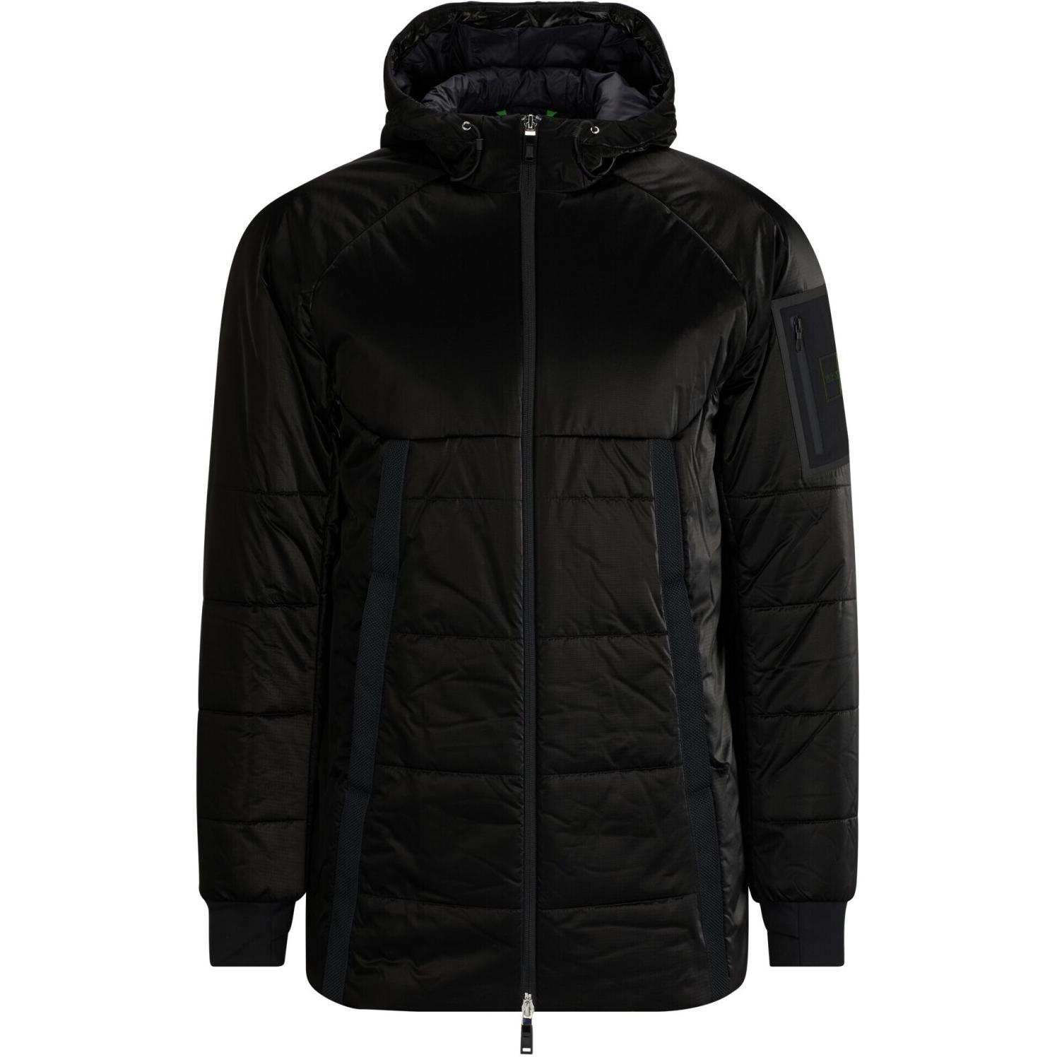 HUGO BOSS Black Solid Raglan Sleeve Zip-Up Hoodie Jacket 50497644-001