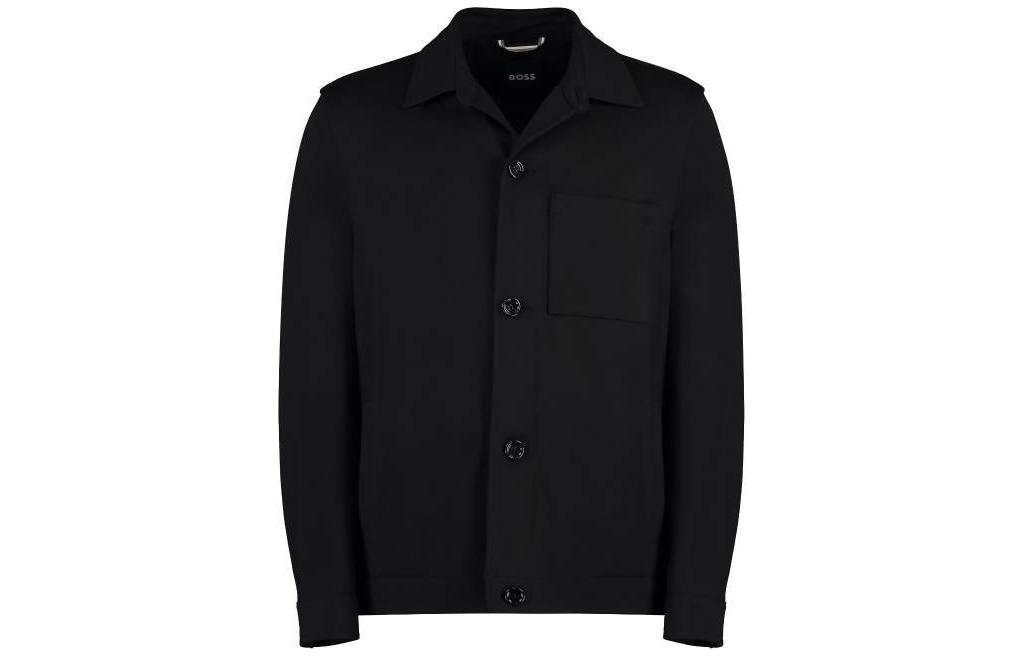 HUGO BOSS Black Solid Single-Breasted Casual Long-Sleeve Jacket 50509547-001