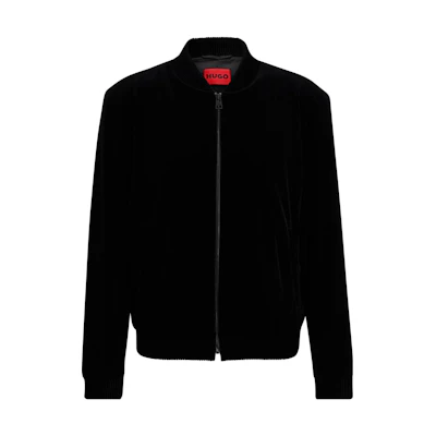 HUGO BOSS Black Solid Zip-Up High Neck Long-Sleeve Jacket 50505871-001