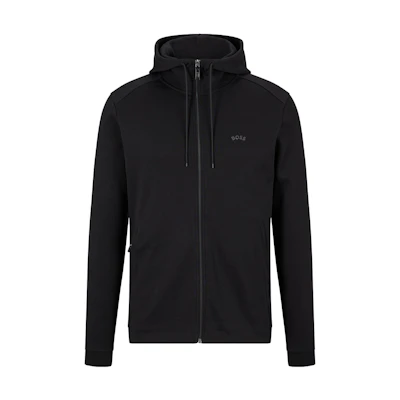 HUGO BOSS Black Solid Zip-Up Hooded Casual Jacket 50469104-001
